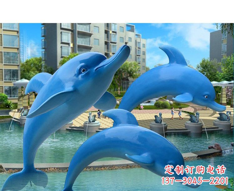 湖北玻璃钢海豚雕塑灵动而美丽