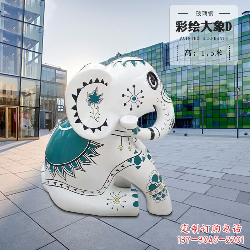 湖北玻璃钢小象雕塑精致而可爱