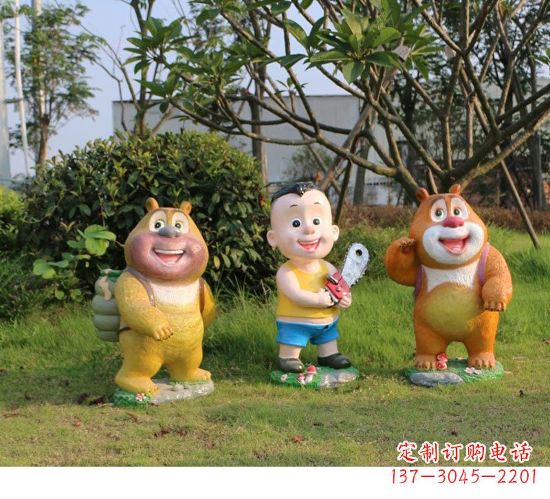 湖北玻璃钢熊熊乐园雕塑