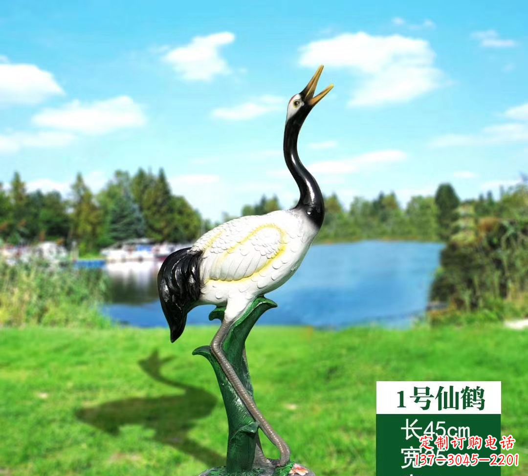 湖北玻璃钢艺术之美仙鹤雕塑