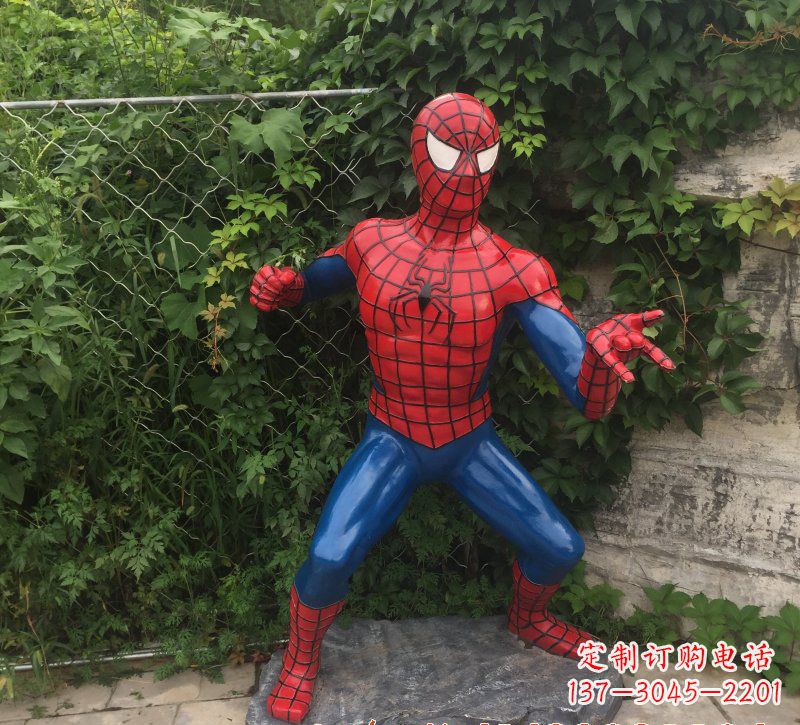 湖北玻璃钢蜘蛛侠一座精致的雕塑