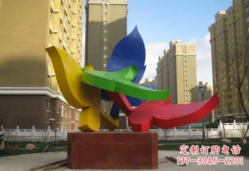湖北不锈钢彩色树叶雕塑