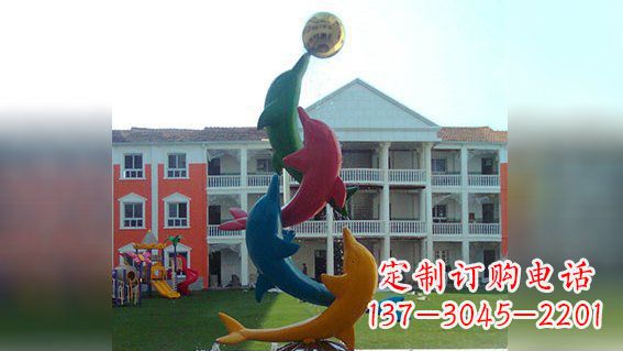 湖北精美不锈钢海豚雕塑