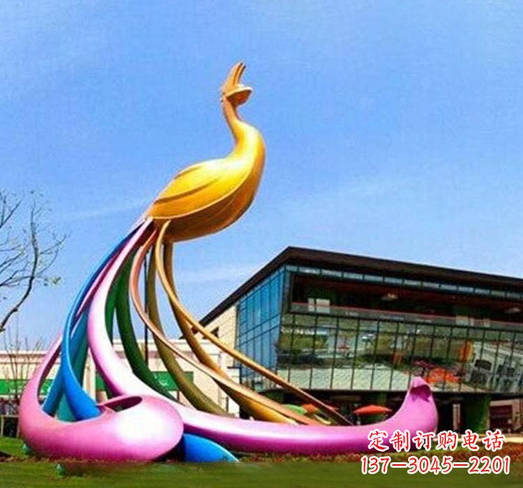 湖北不锈钢彩色孔雀雕塑——美轮美奂的艺术精品