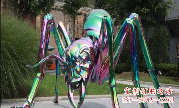 湖北不锈钢彩色蚂蚁雕塑艺术美化公园景观