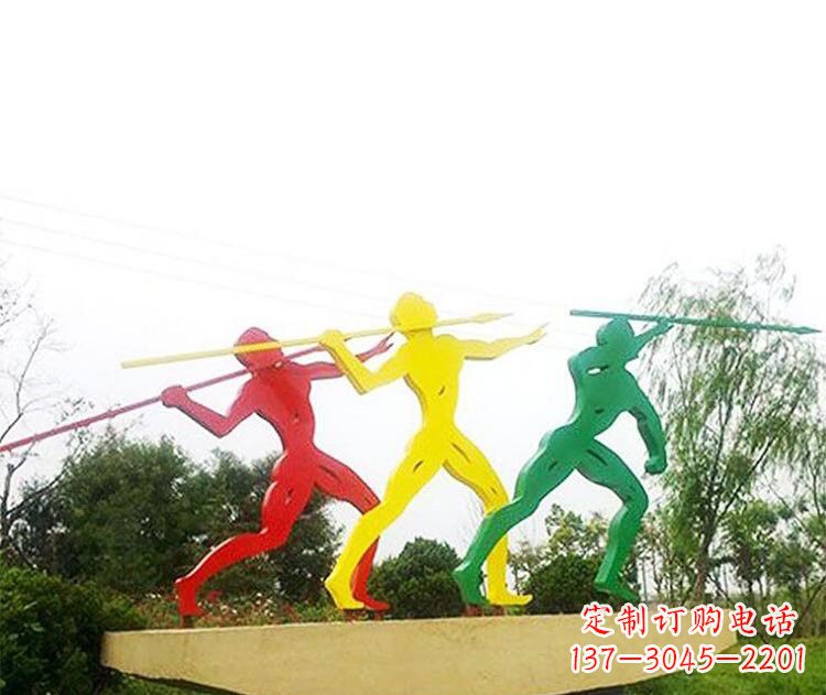 湖北不锈钢彩色标枪雕塑精美而富有意义