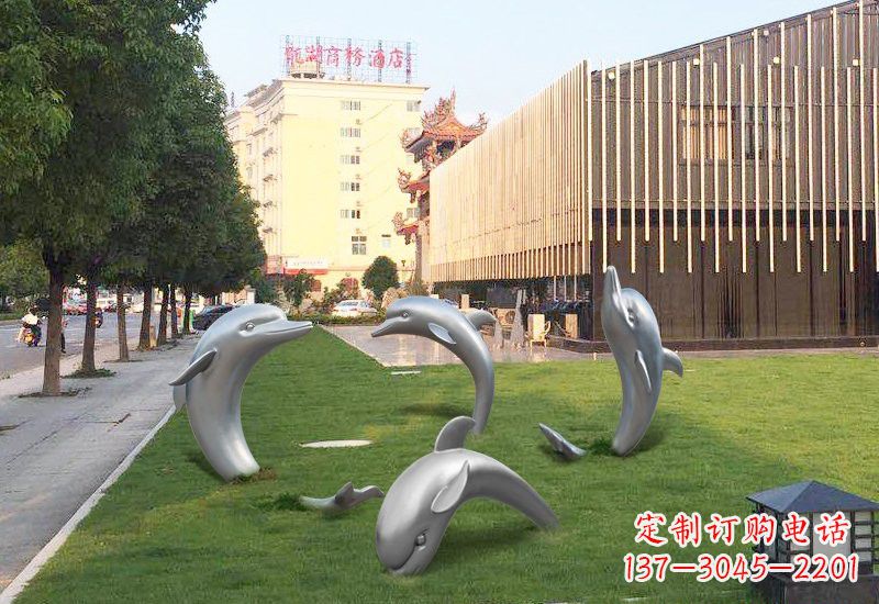 湖北不锈钢海豚雕塑艺术与环保的完美结合