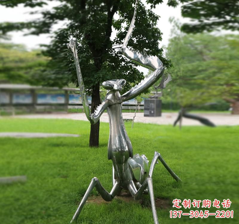 湖北不锈钢螳螂雕塑精致美观的艺术品