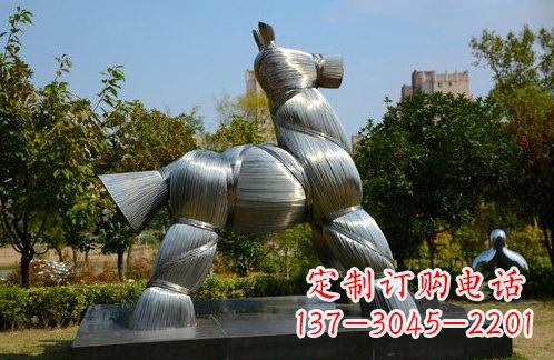 湖北不锈钢草扎马雕塑