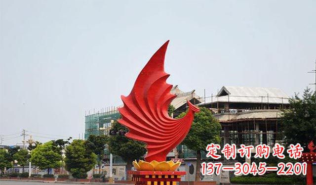 湖北不锈钢凤凰雕塑象征着城市繁荣