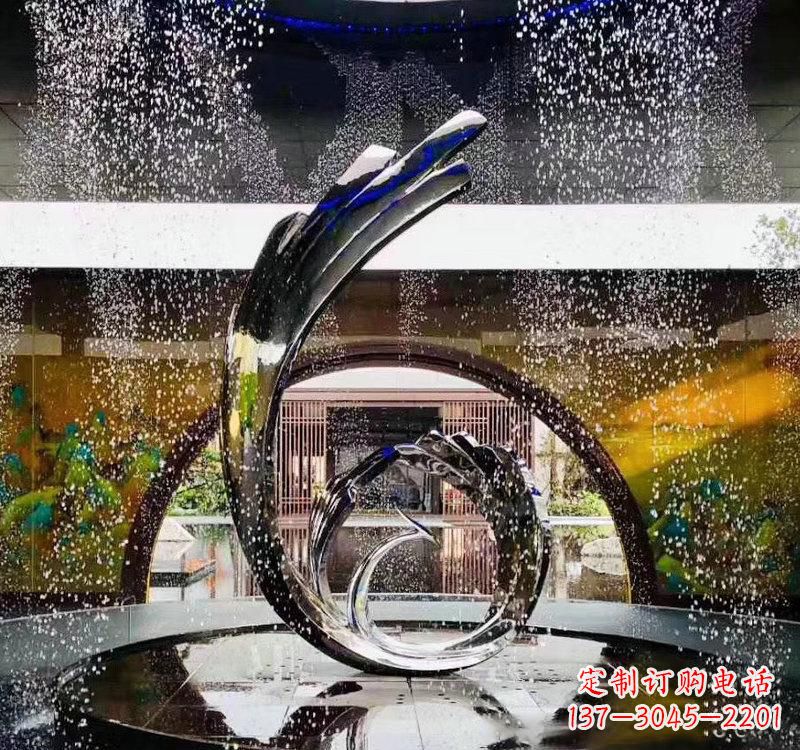 湖北不锈钢城市景观喷泉雕塑美丽而又充满力量