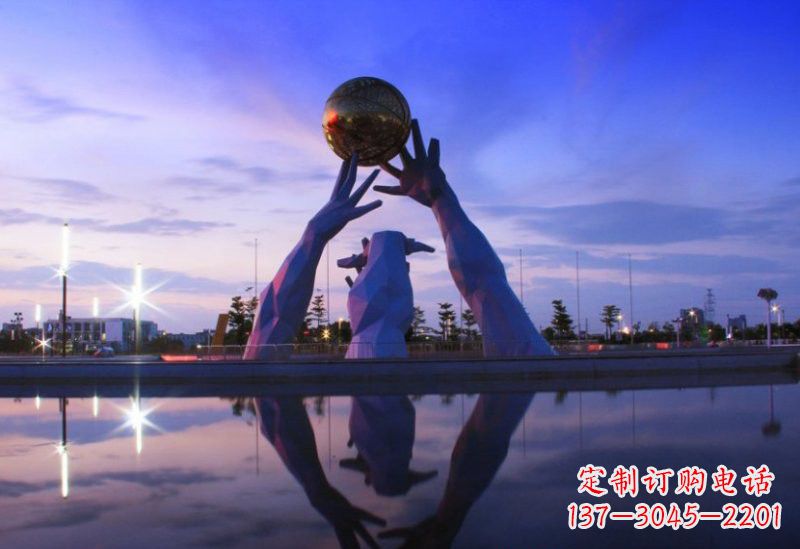 湖北不锈钢城市的地球雕塑