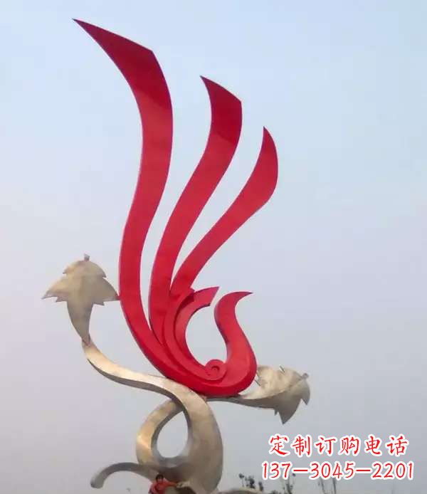 湖北不锈钢城市的凤凰雕塑
