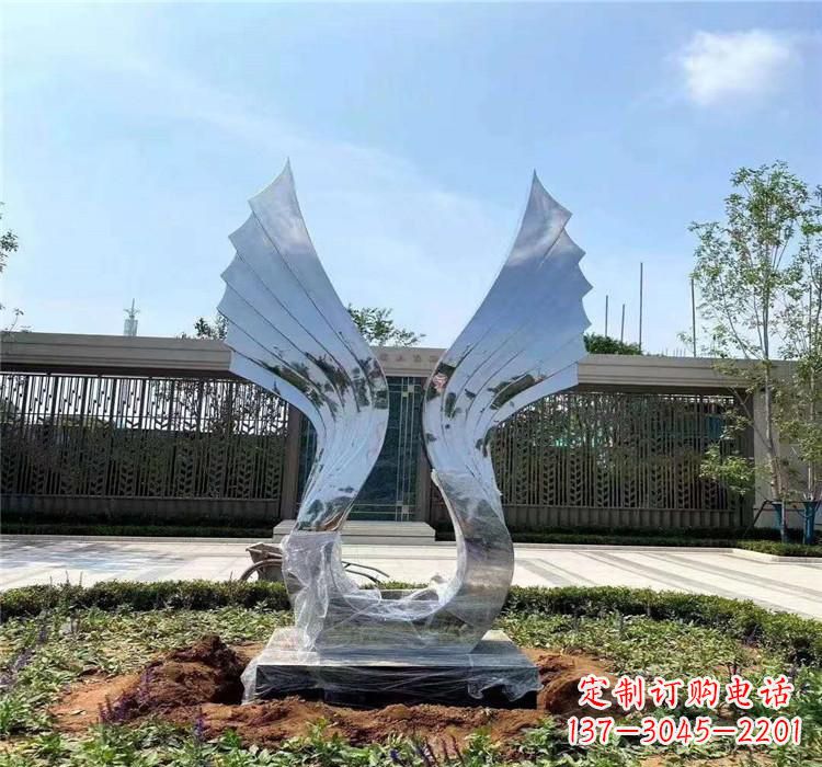 湖北精美不锈钢翅膀雕塑