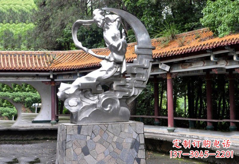 湖北不锈钢制作的嫦娥奔月雕塑