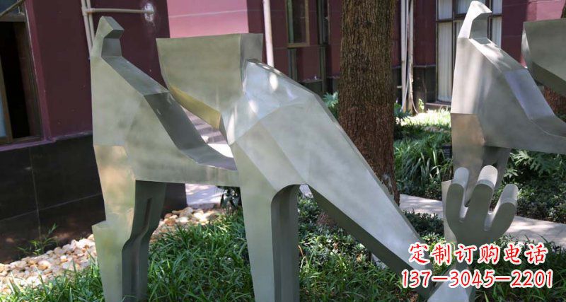 湖北精美的不锈钢梅花鹿雕塑
