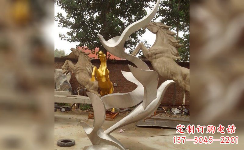 湖北不锈钢大雁雕塑