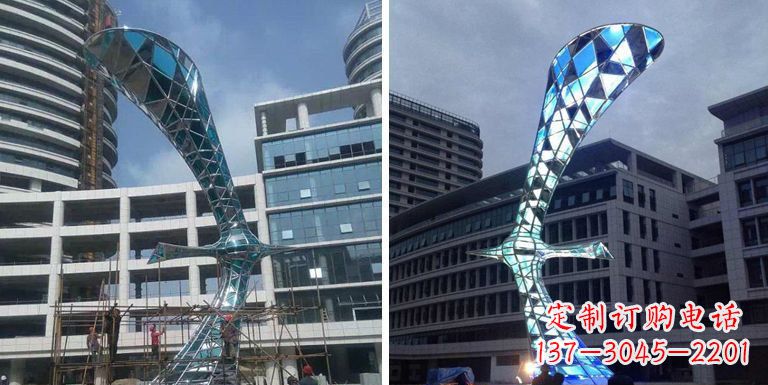 湖北大雁景观雕塑——精美不锈钢艺术品