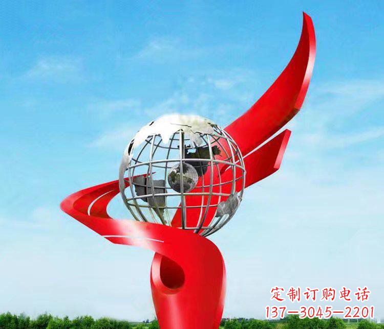 湖北不锈钢地球雕塑精美的艺术品