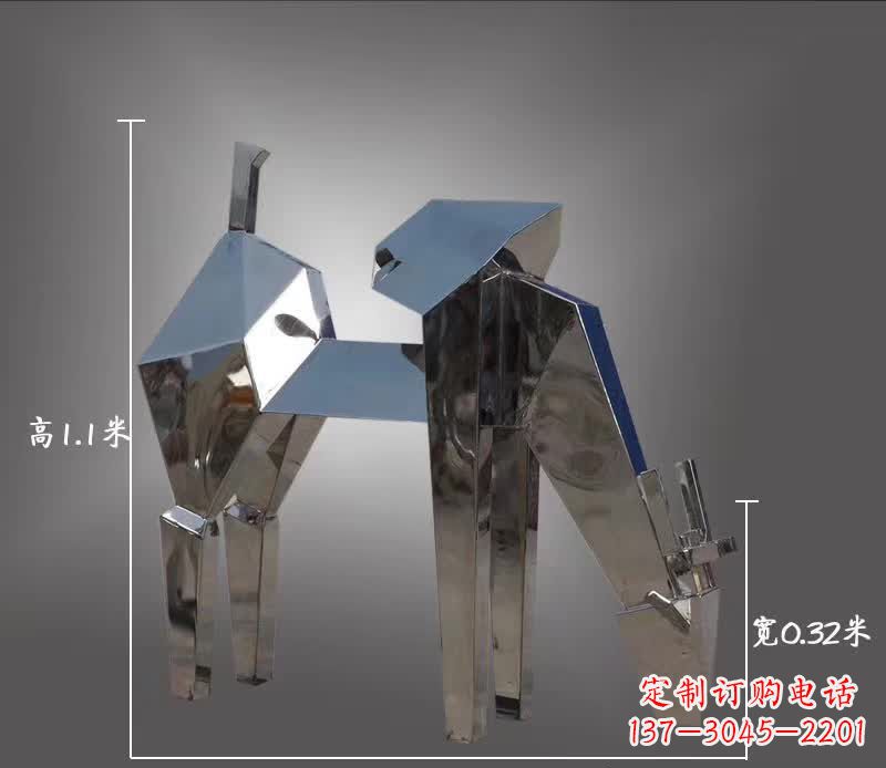 湖北不锈钢抽象动物鹿雕塑