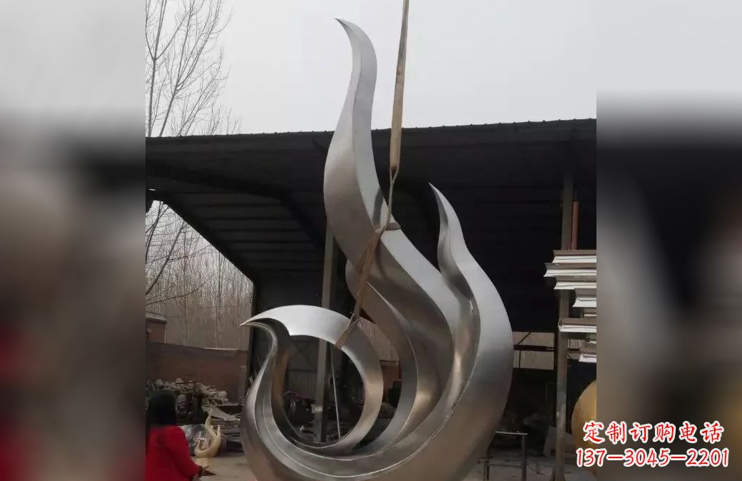 湖北不锈钢抽象凤凰雕塑 (7)