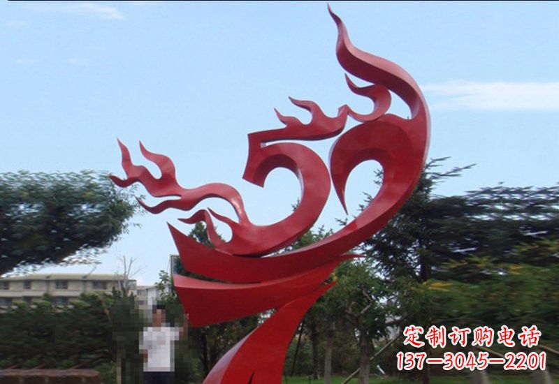 湖北不锈钢凤凰涅槃雕塑——象征着新生
