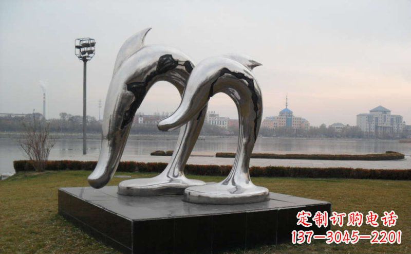 湖北精致的不锈钢海豚雕塑