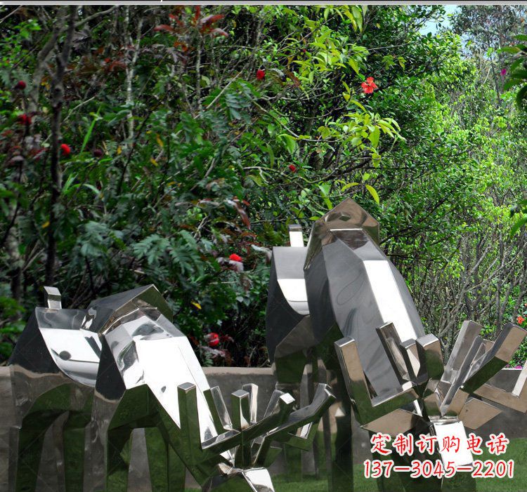 湖北精致的不锈钢麋鹿雕塑