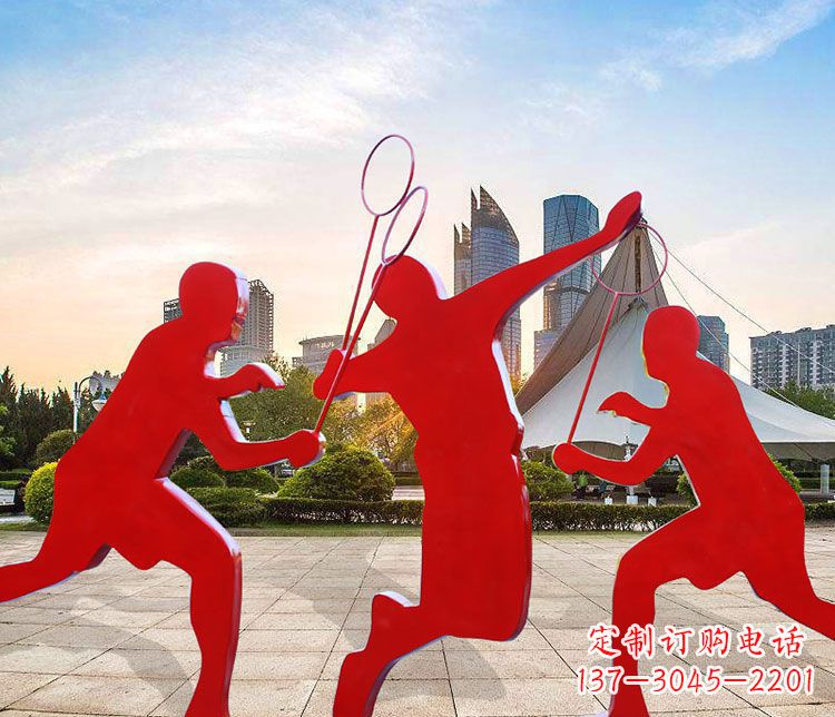 湖北羽毛球雕塑以不锈钢为原料的精美艺术品
