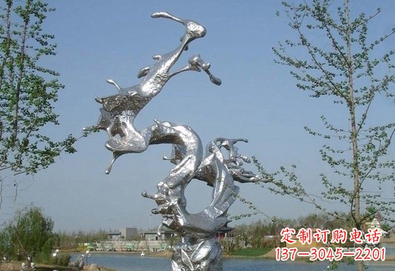 湖北不锈钢蛟龙出海雕塑