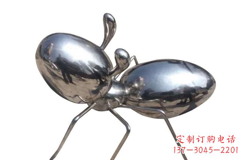 湖北不锈钢抽象镜面蚂蚁雕塑