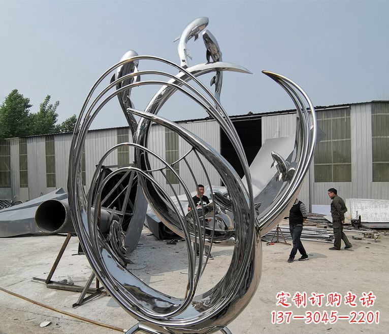 湖北精美不锈钢跃龙门雕塑