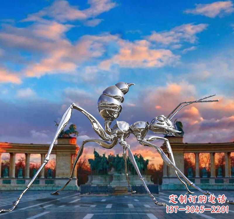 湖北不锈钢抽象蚂蚁雕塑