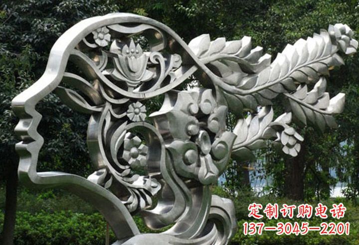 湖北不锈钢抽象美女轮廓雕塑