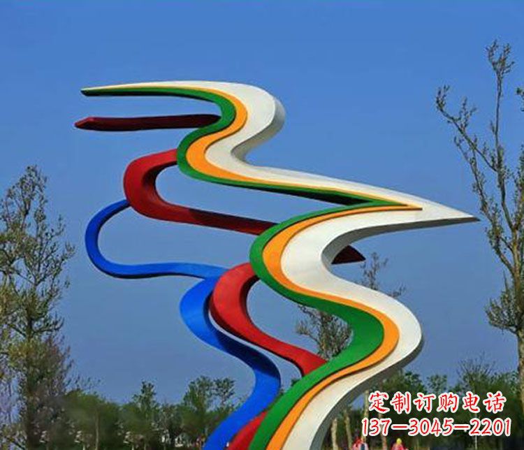 湖北精美不锈钢飘带雕塑