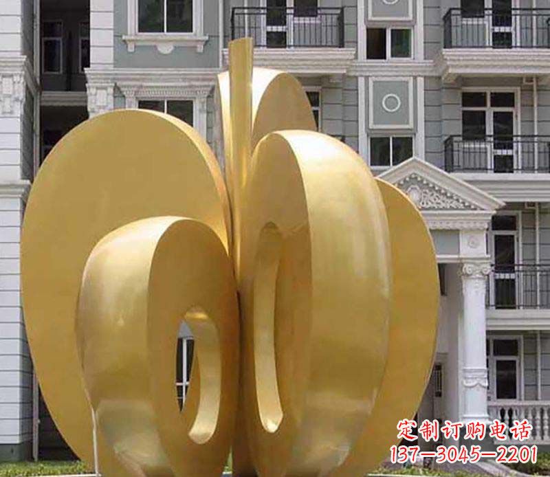 湖北不锈钢苹果雕塑极具视觉震撼力