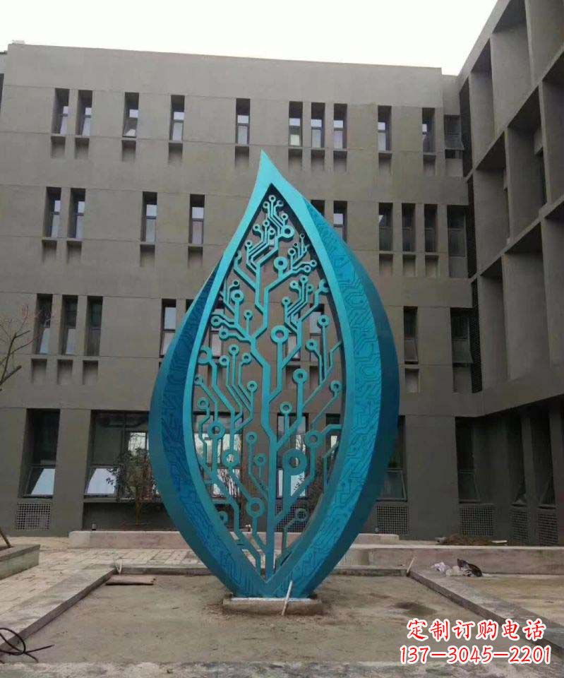 湖北不锈钢树叶雕塑精美的艺术品