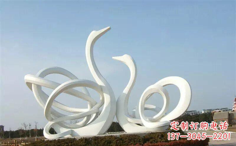 湖北不锈钢制作的天鹅雕塑