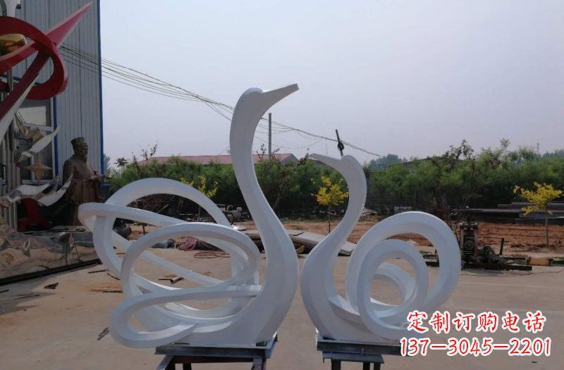湖北精美不锈钢天鹅雕塑