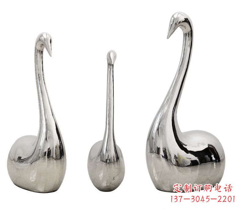 湖北精美不锈钢天鹅雕塑