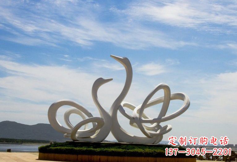 湖北不锈钢制天鹅雕塑