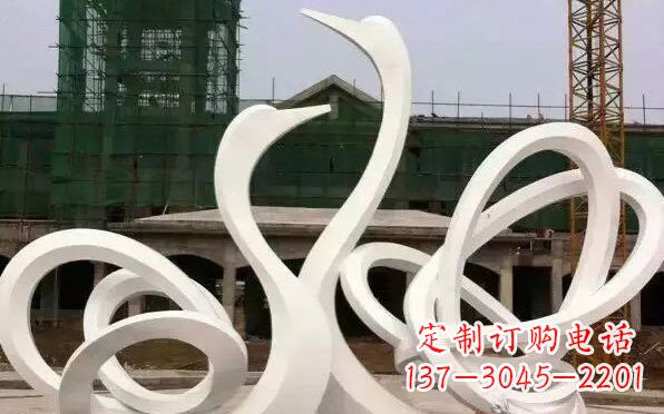 湖北不锈钢天鹅雕塑美丽而优雅