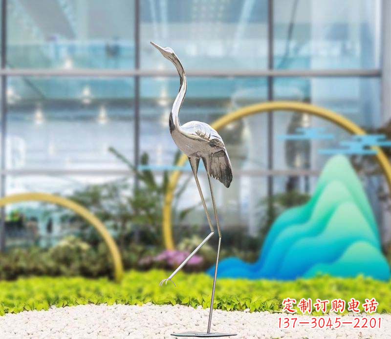 湖北不锈钢仙鹤雕塑传承中国古典文化