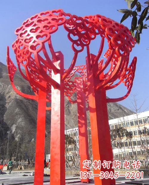 湖北不锈钢树叶雕塑