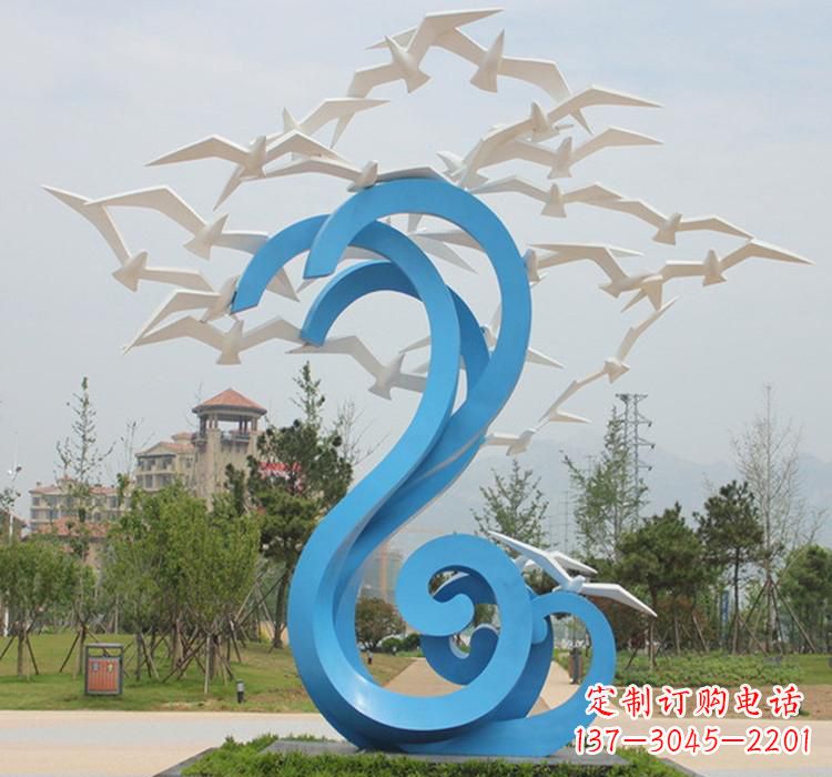 湖北新题目精美不锈钢大雁雕塑