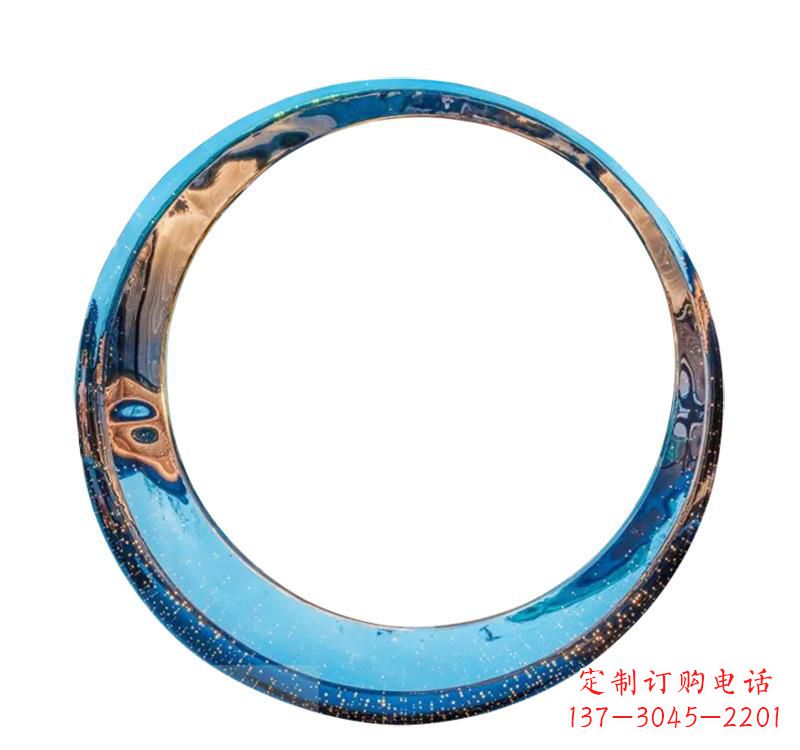 湖北不锈钢创意景观圆环雕塑——美化城市的创意艺术