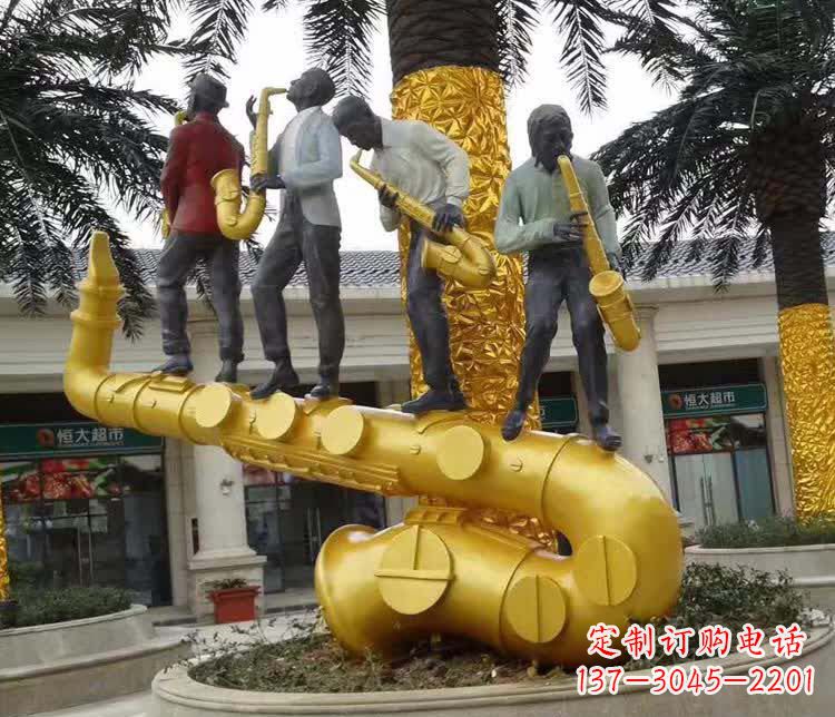 湖北不锈钢萨克斯雕塑精美绝伦