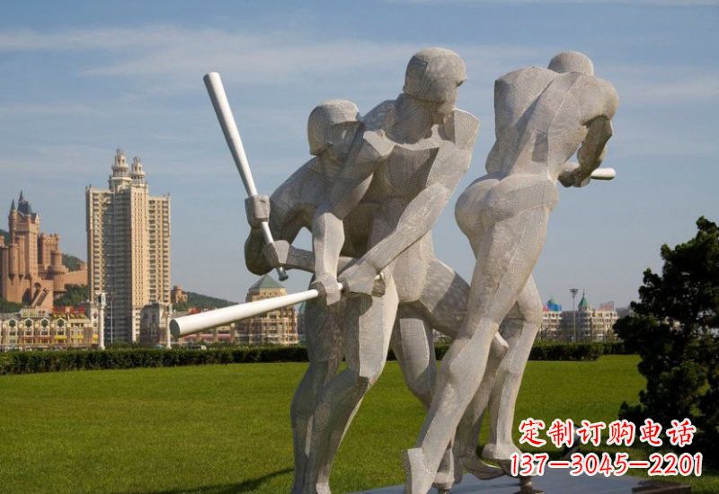 湖北棒球雕塑象征着美好回忆