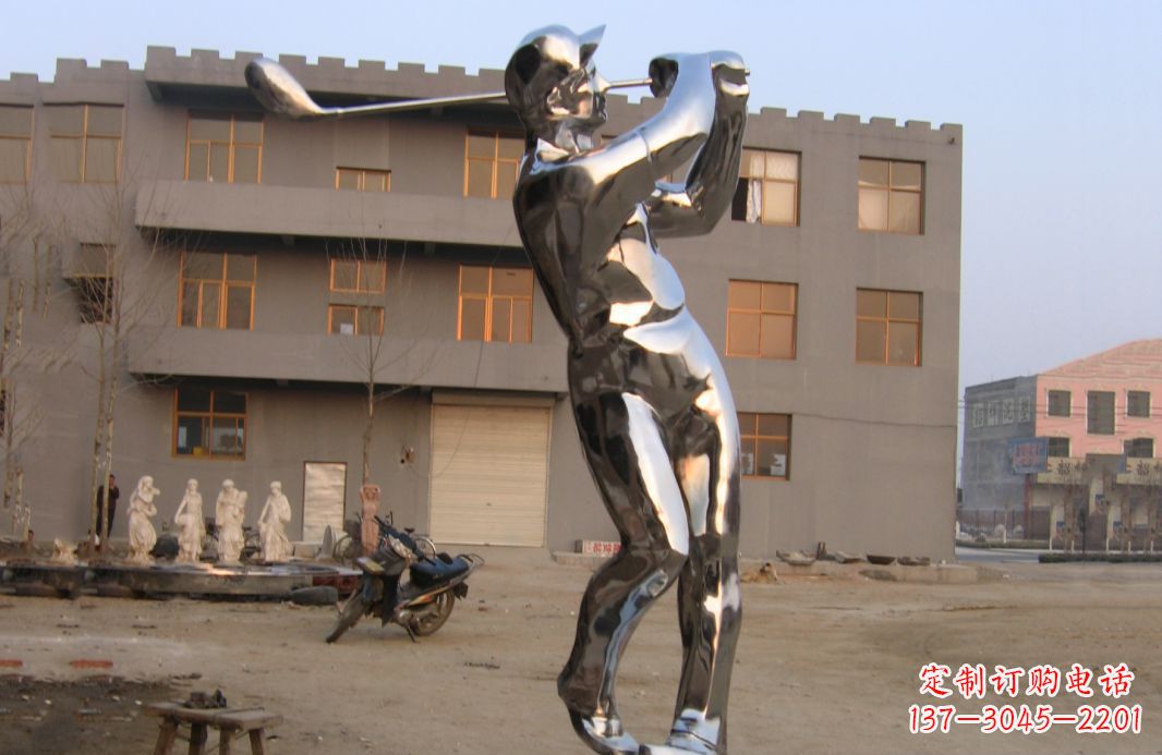 湖北不锈钢打造高尔夫球雕塑