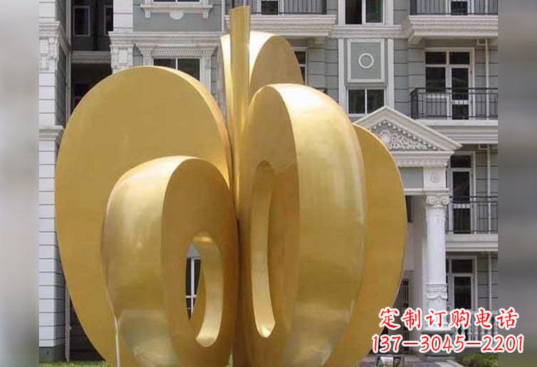 湖北不锈钢大型苹果雕塑